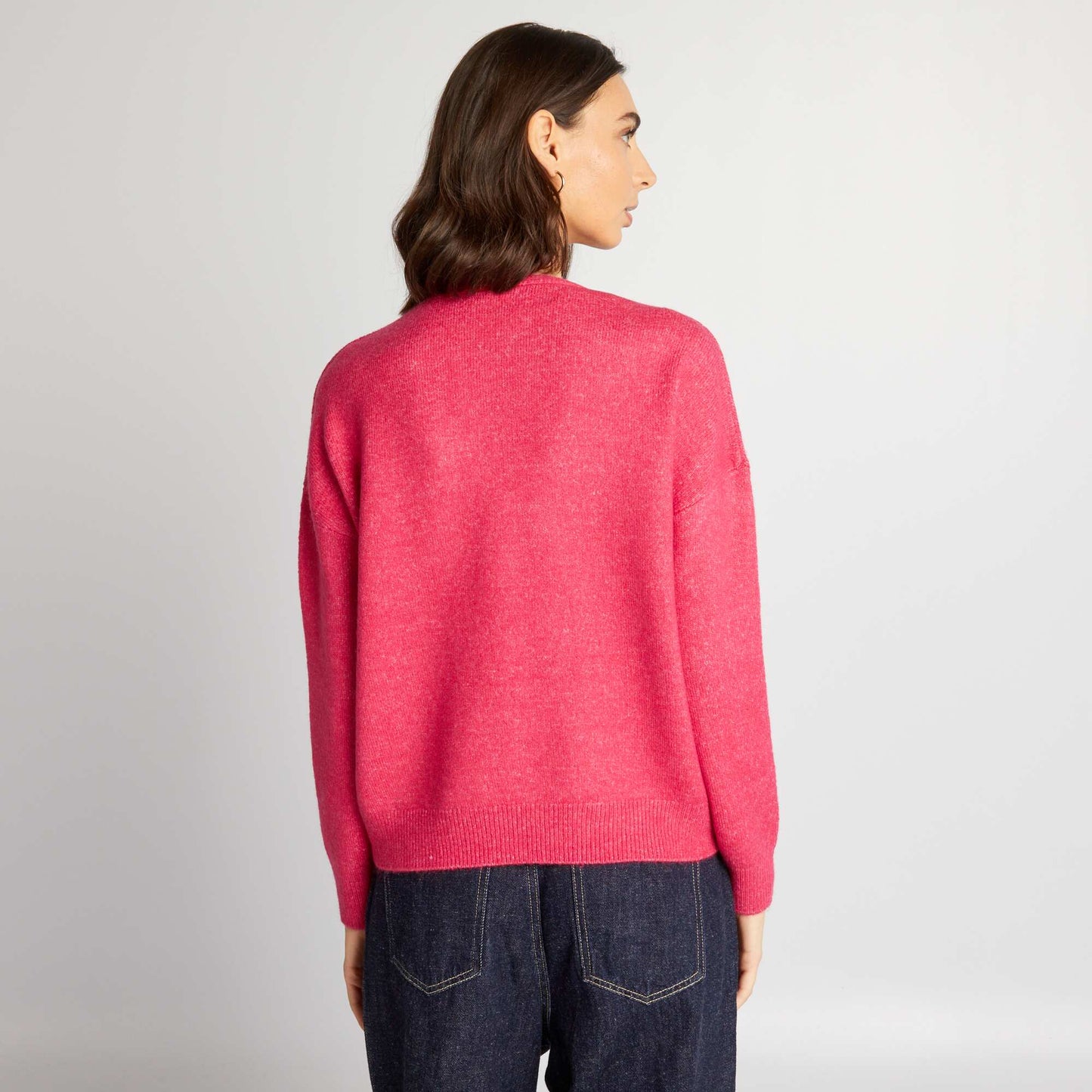 Pull emmanchures descendues Rose