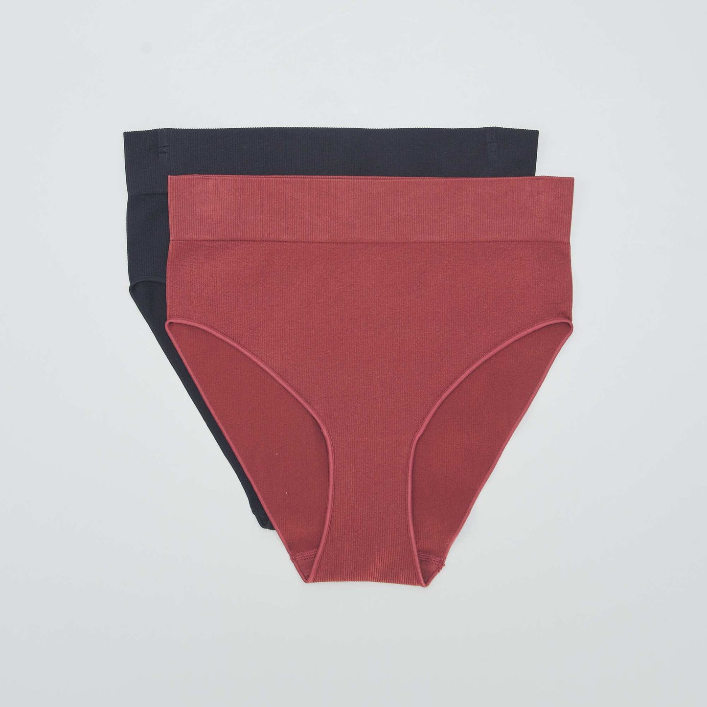 Lot de 2 culottes montantes en RIB Noir/rouge
