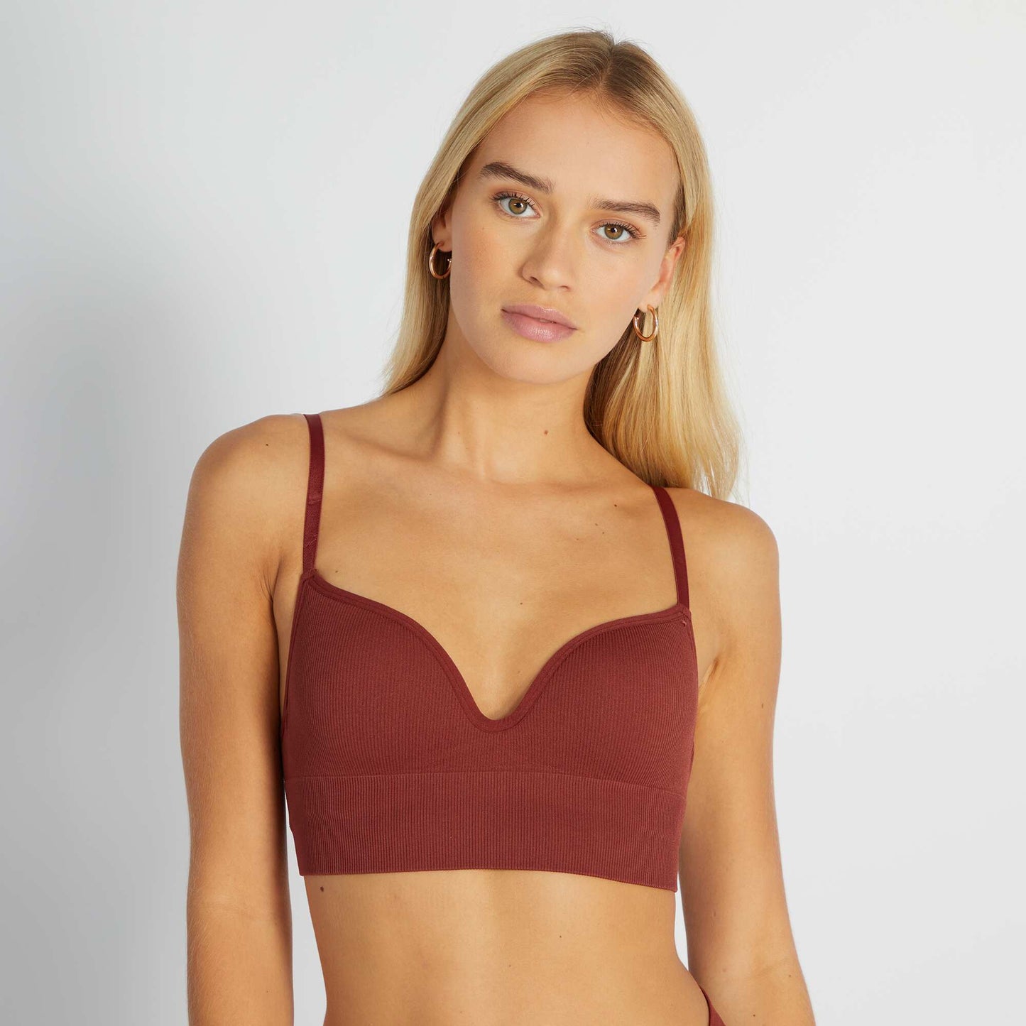 Soutien-gorge push up maille c tel e Rouge brique