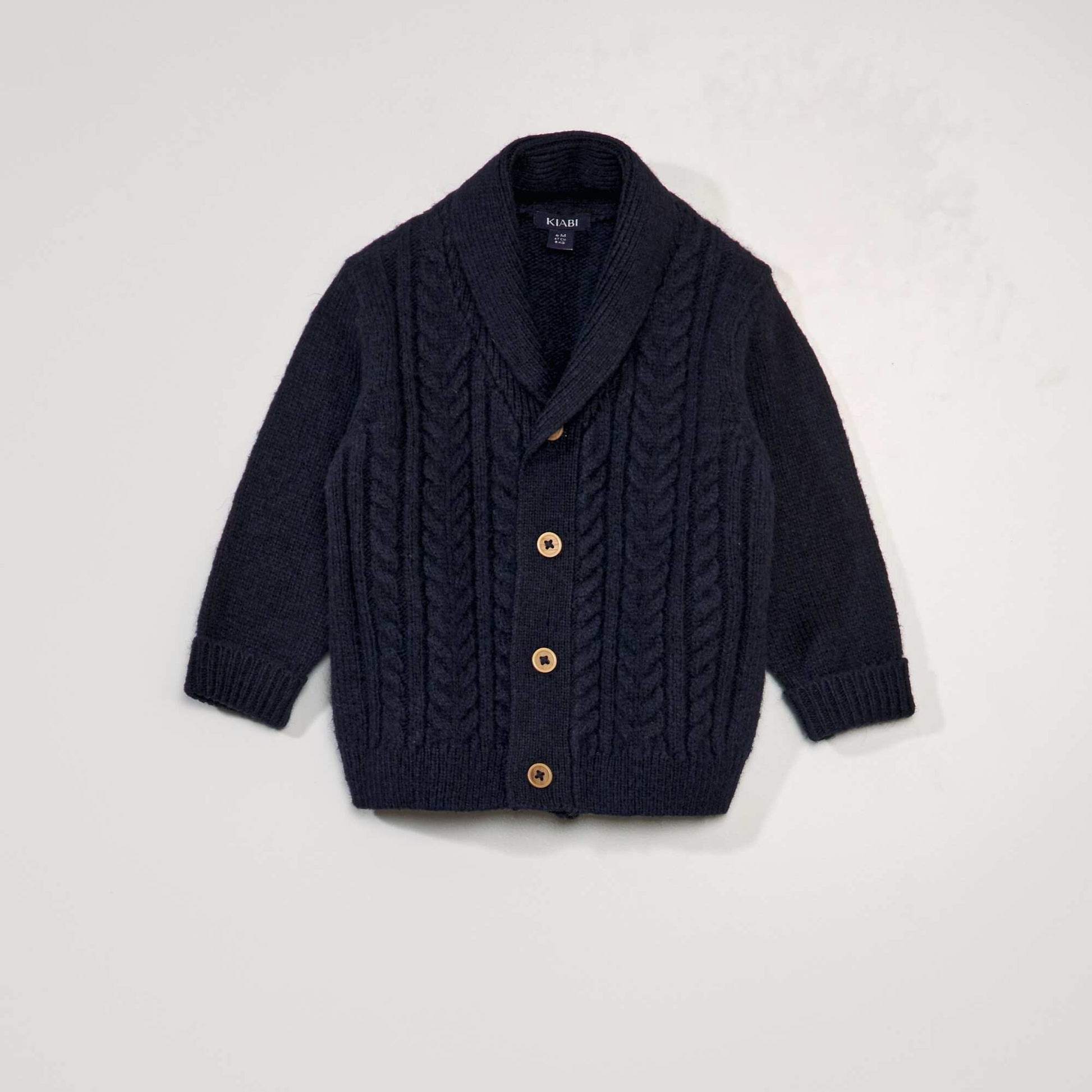 Gilet en maille fantaisie bleu marine