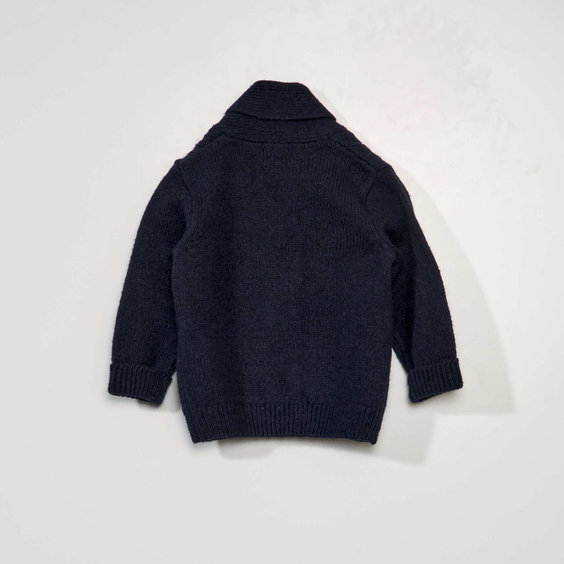 Gilet en maille fantaisie bleu marine
