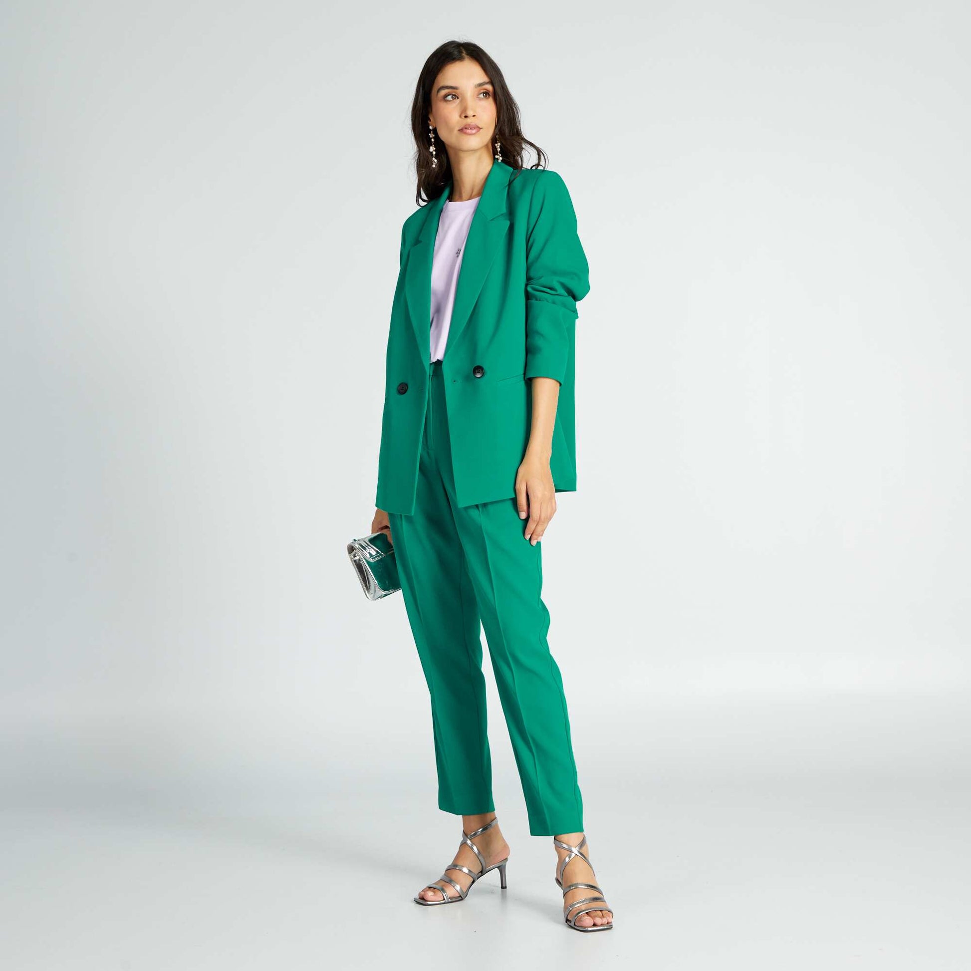 Veste de tailleur double boutonnage Vert