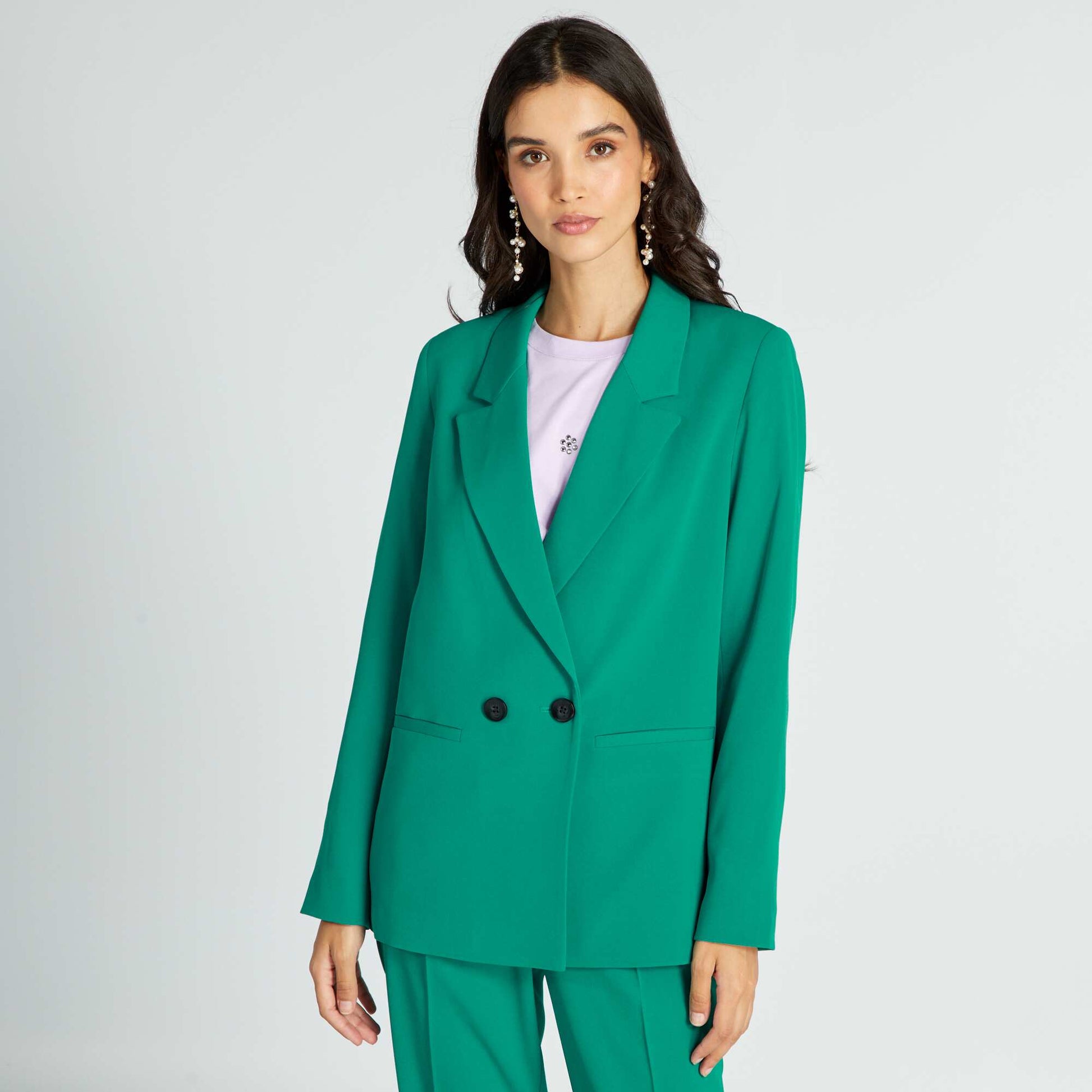 Veste de tailleur double boutonnage Vert