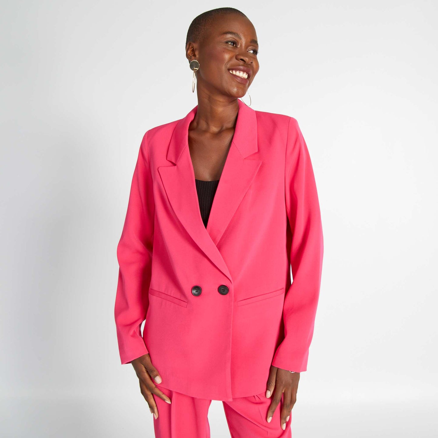 Veste de tailleur double boutonnage Rose