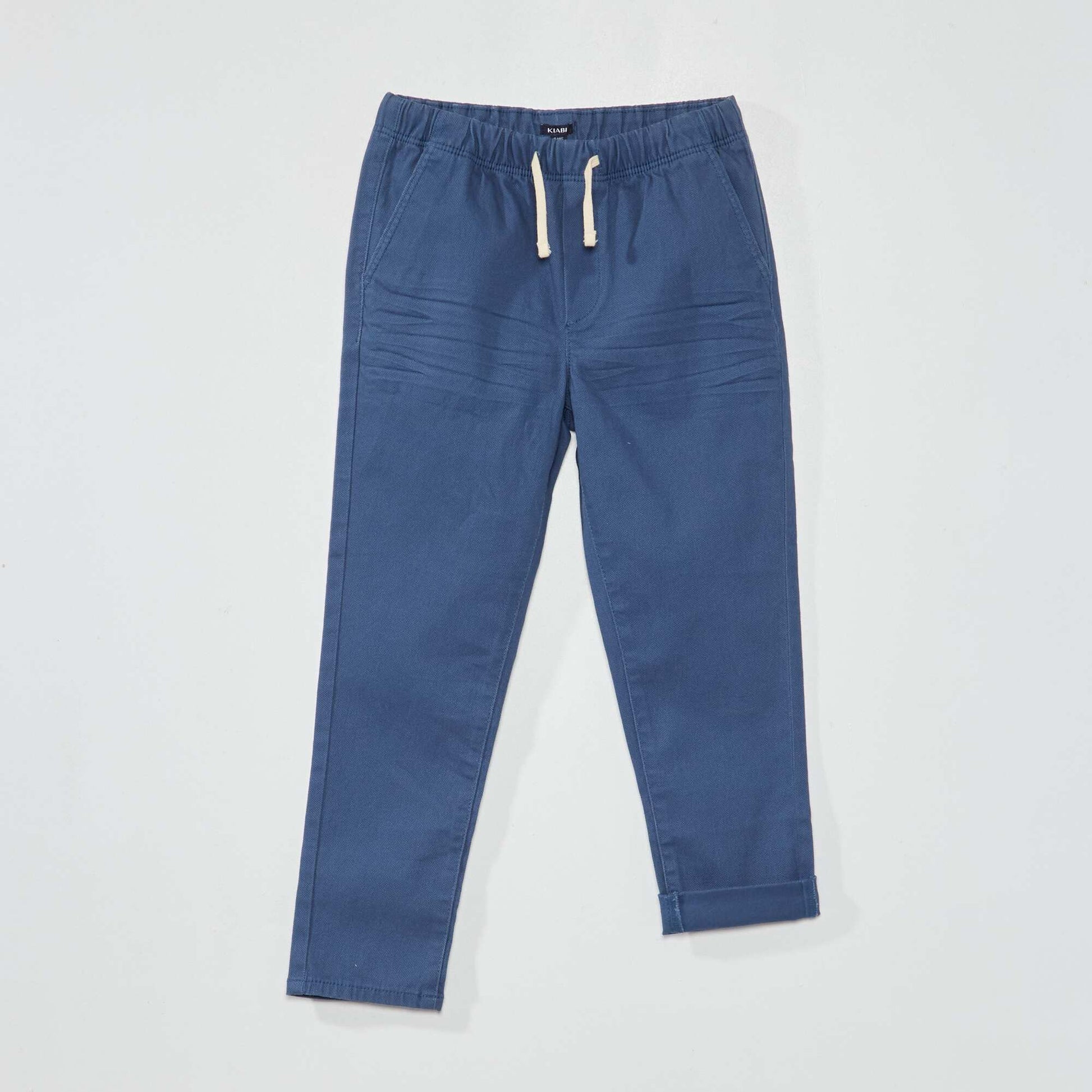 Pantalon jogger en twill bleu fonc