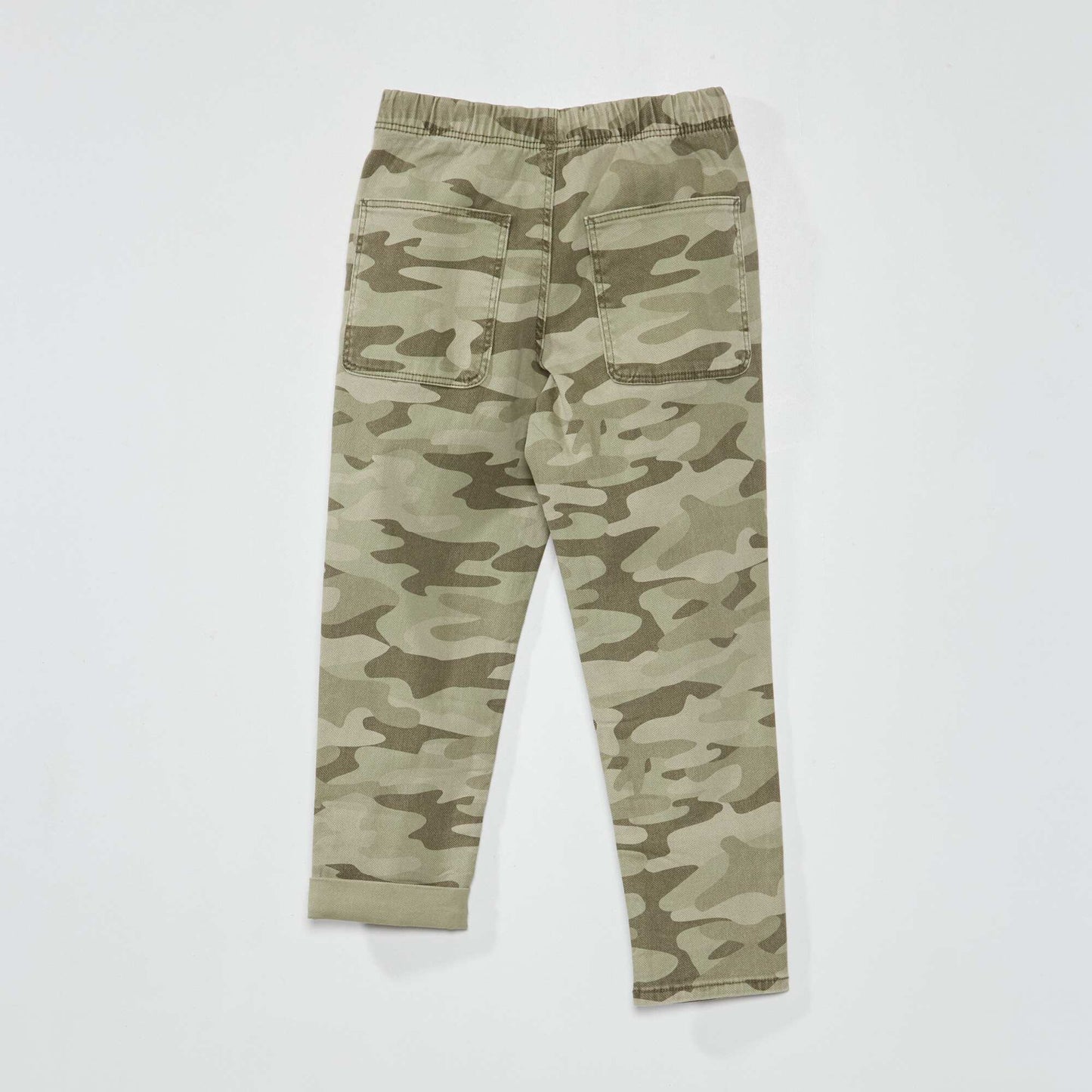 Pantalon jogger en twill kaki camouflage