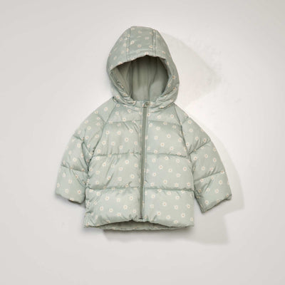 Doudoune capuche avec imprim Vert