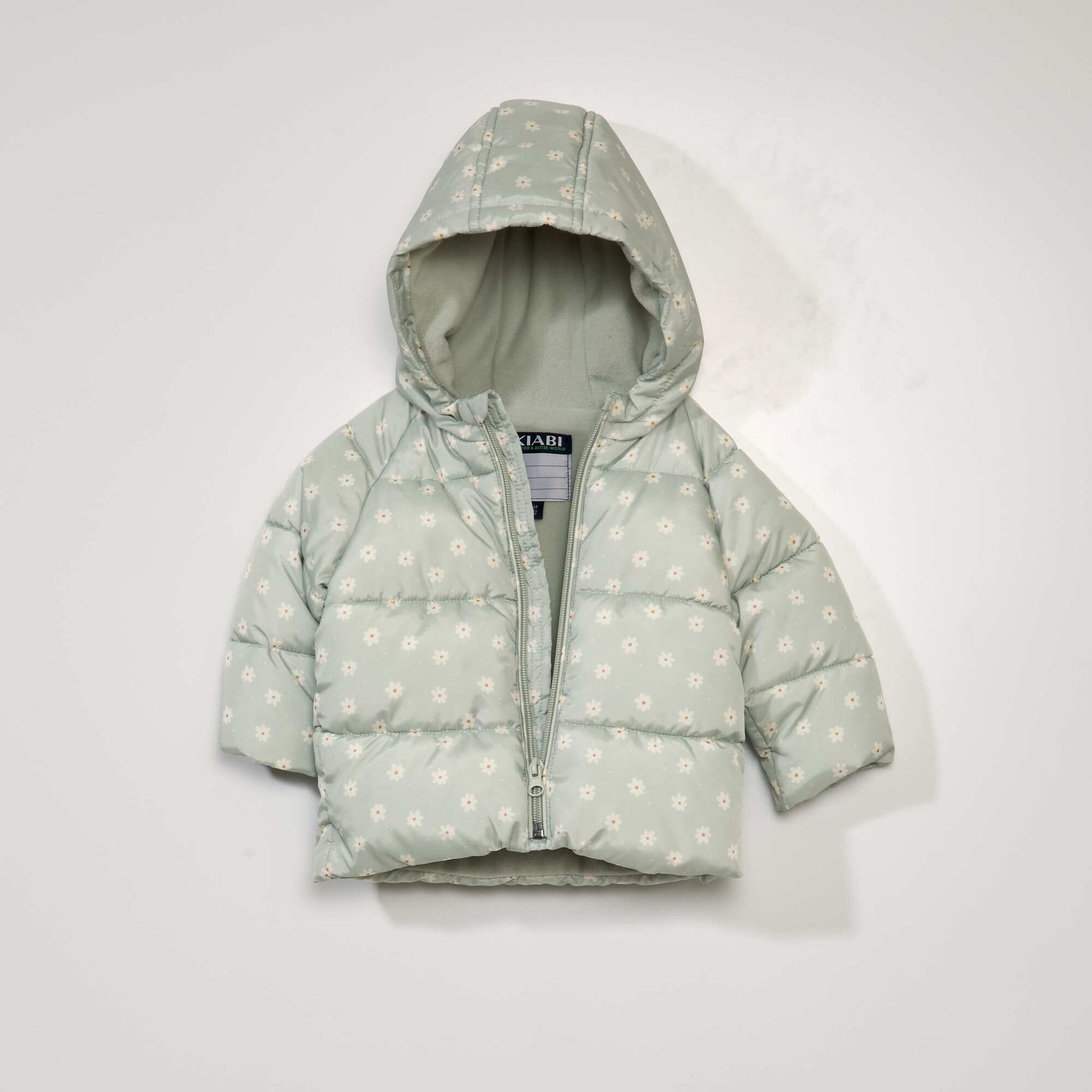Doudoune capuche avec imprim Vert