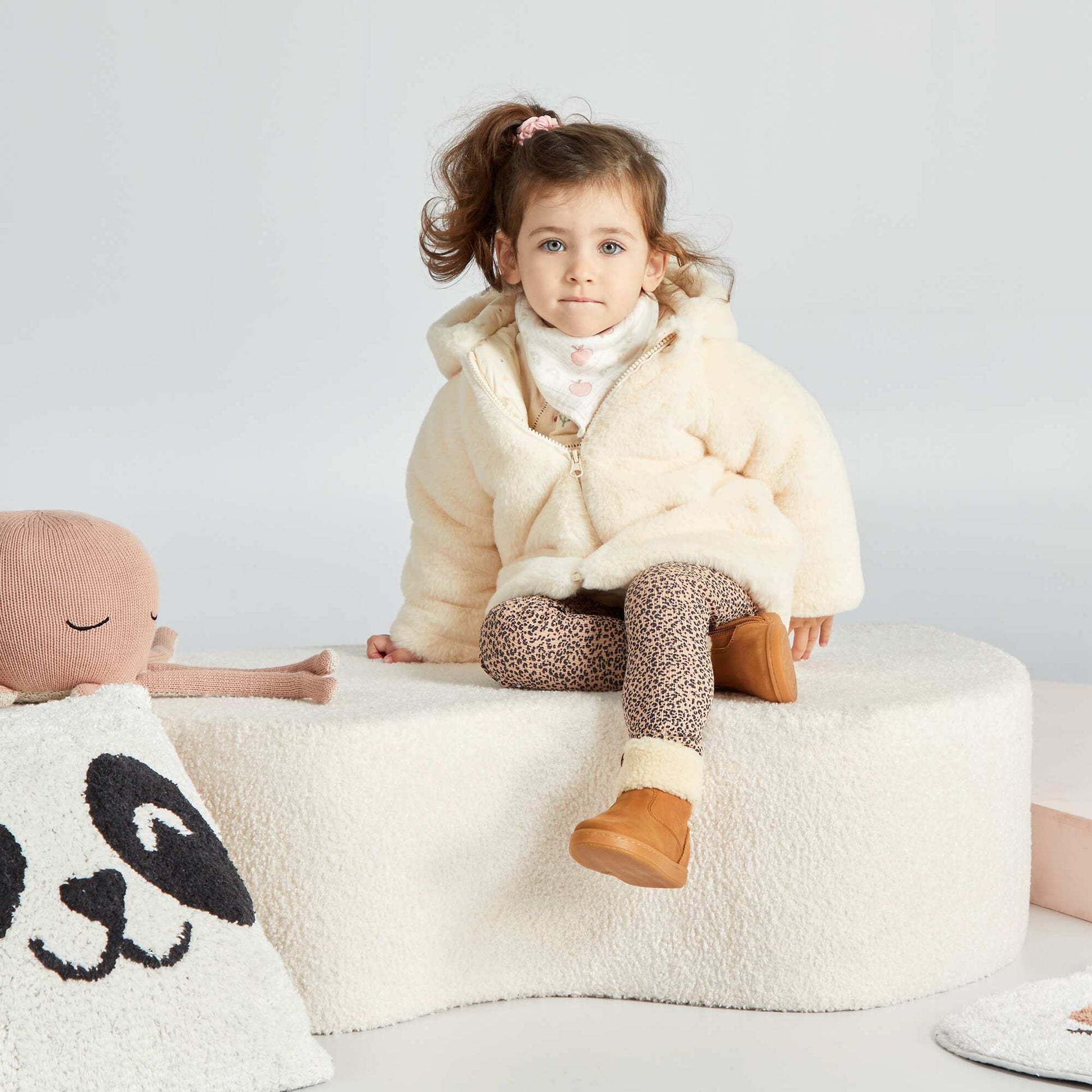 Manteau en mati re douce Blanc