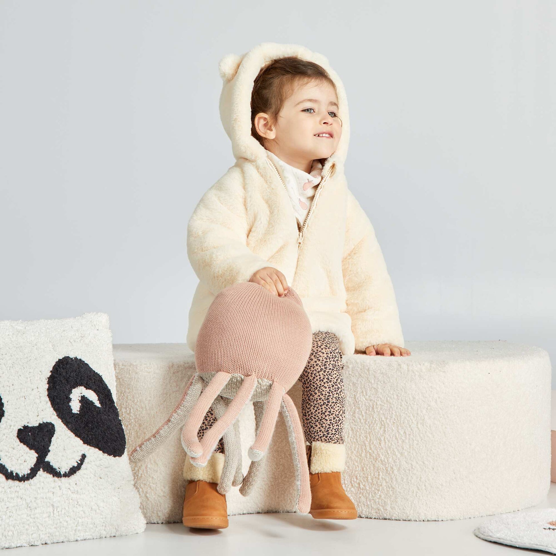 Manteau en mati re douce Blanc