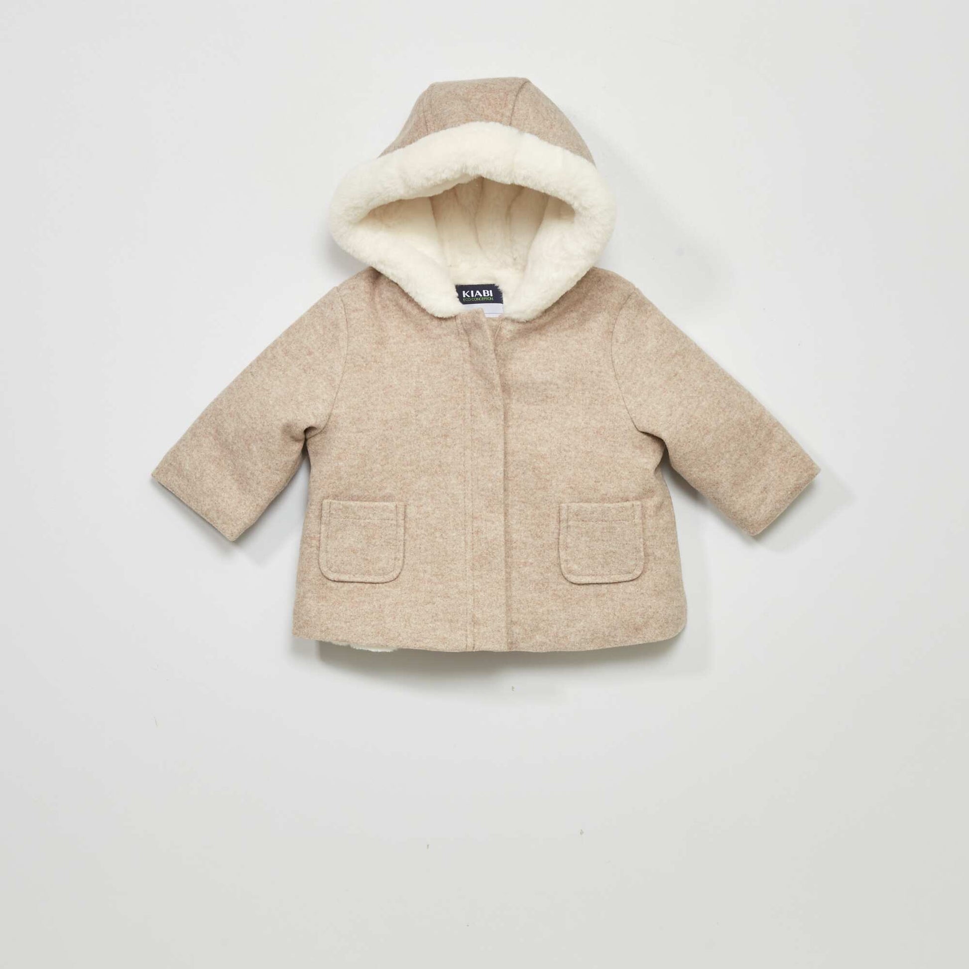 Manteau capuche Beige
