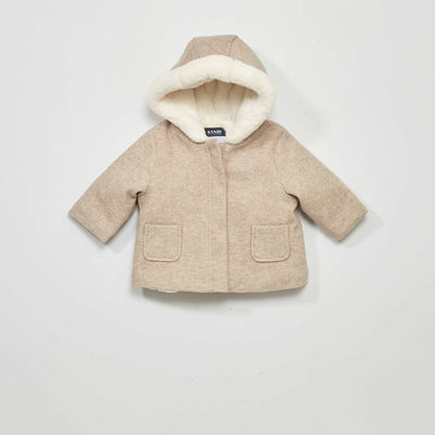 Manteau capuche Beige