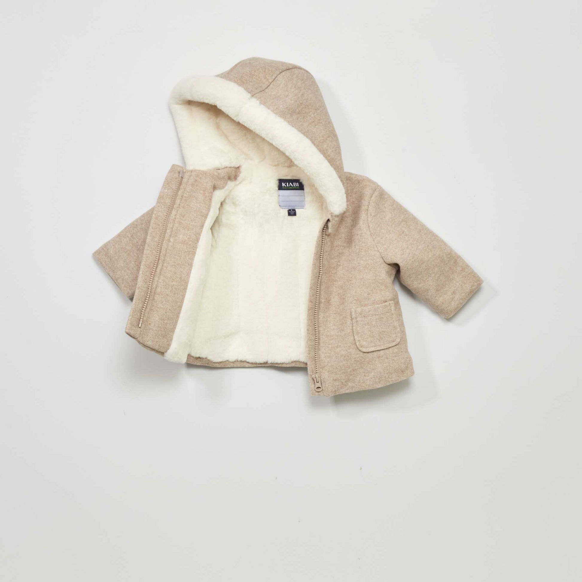 Manteau capuche Beige