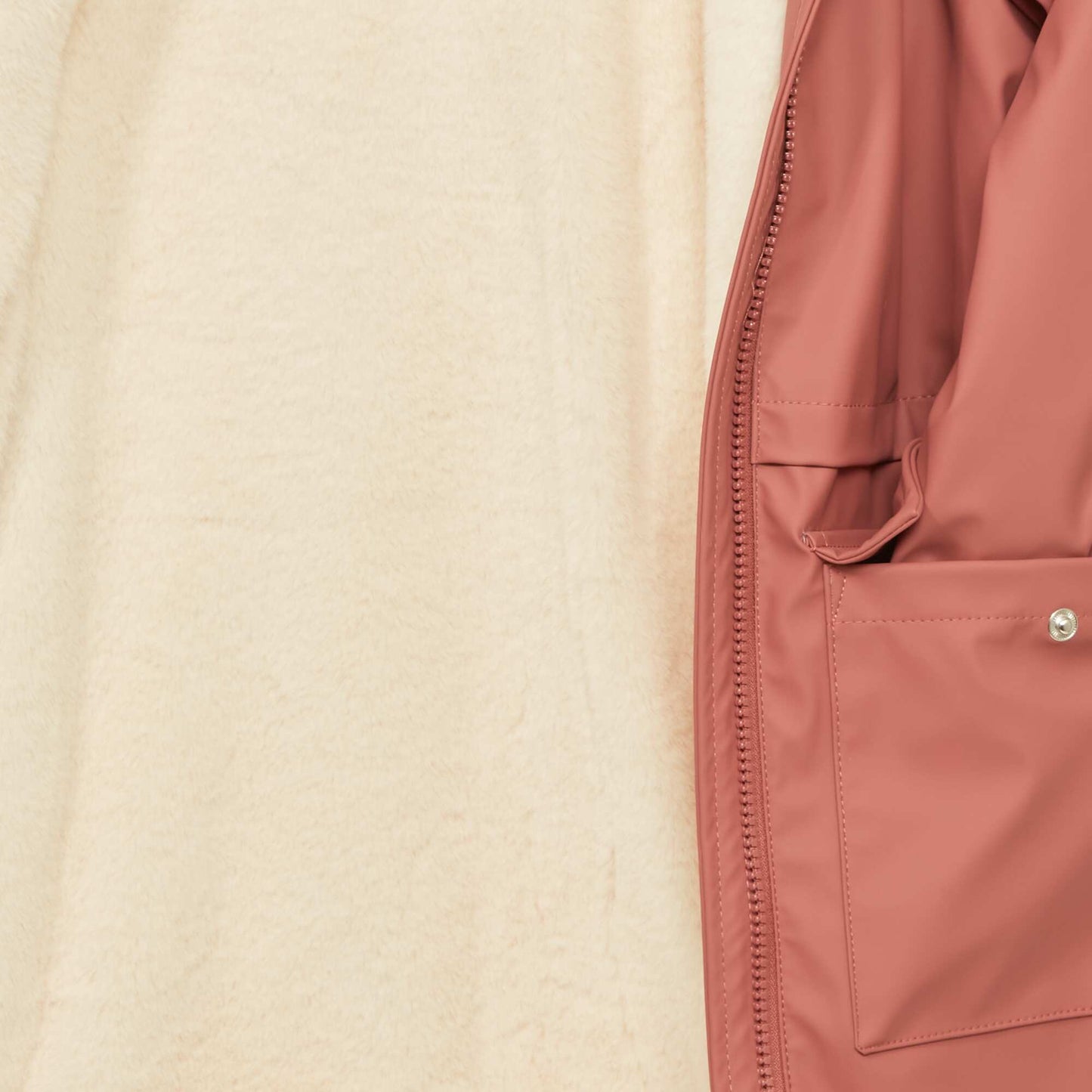 Parka long à capuche Rose