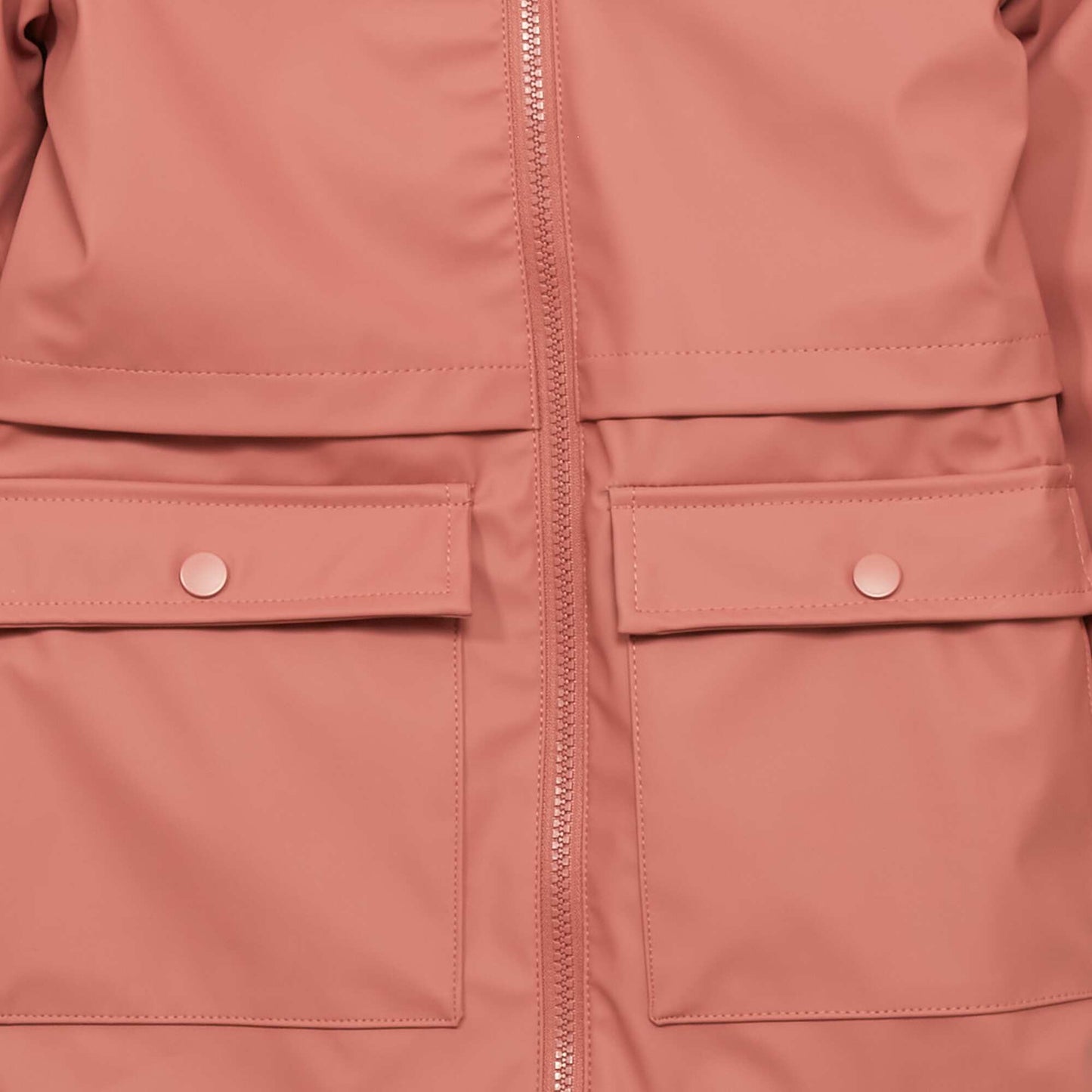 Parka long à capuche Rose