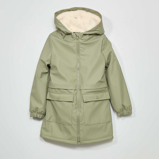 Parka long capuche Vert