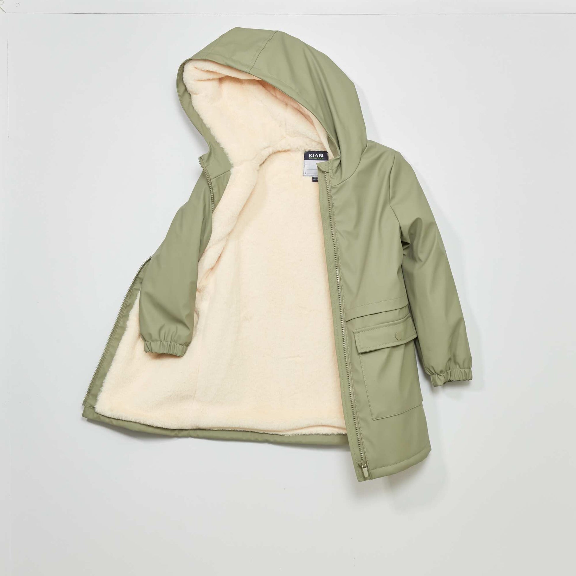 Parka long capuche Vert