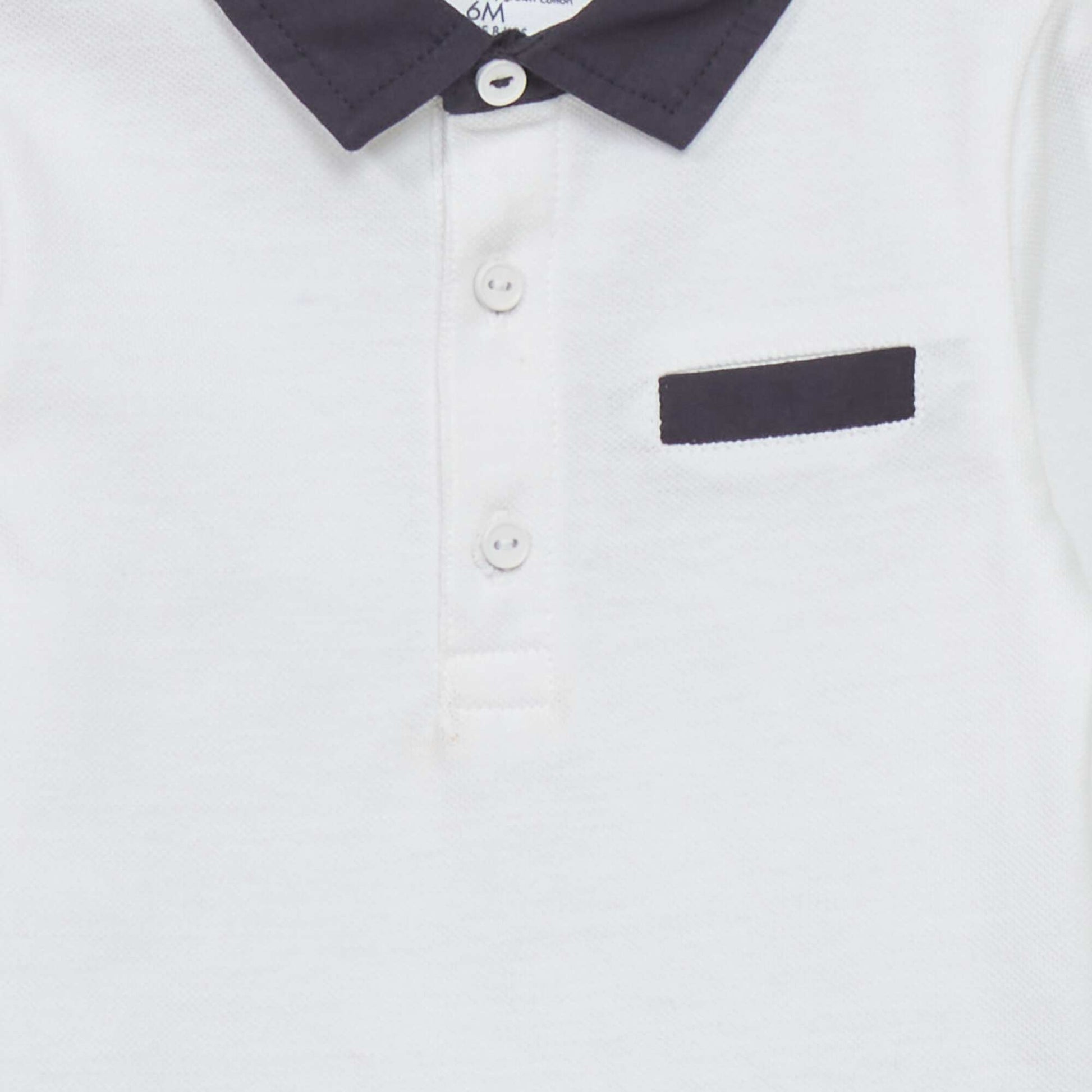 Body esprit polo en maille piqu e blanc