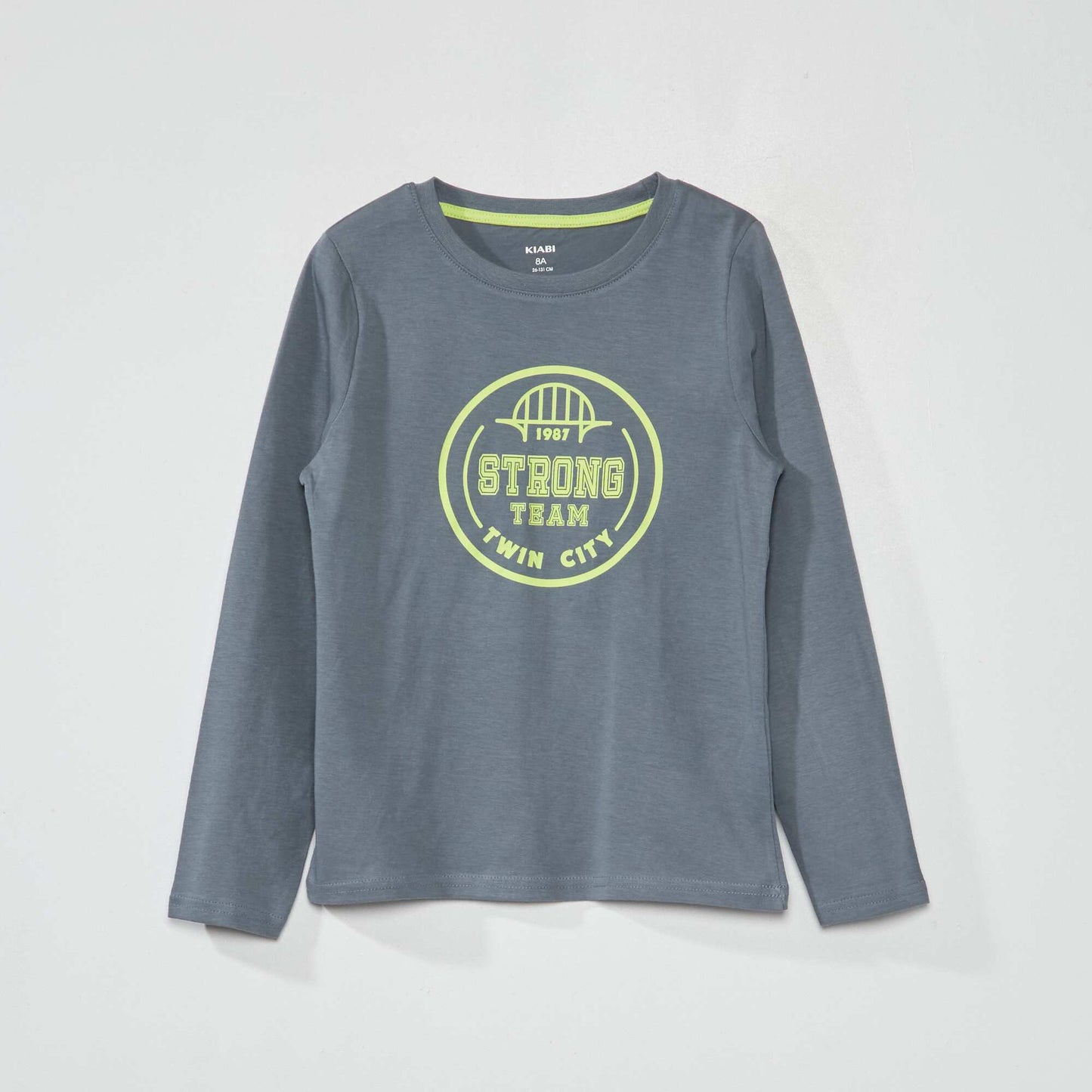 Tee-shirt   manches longues avec imprim  Gris