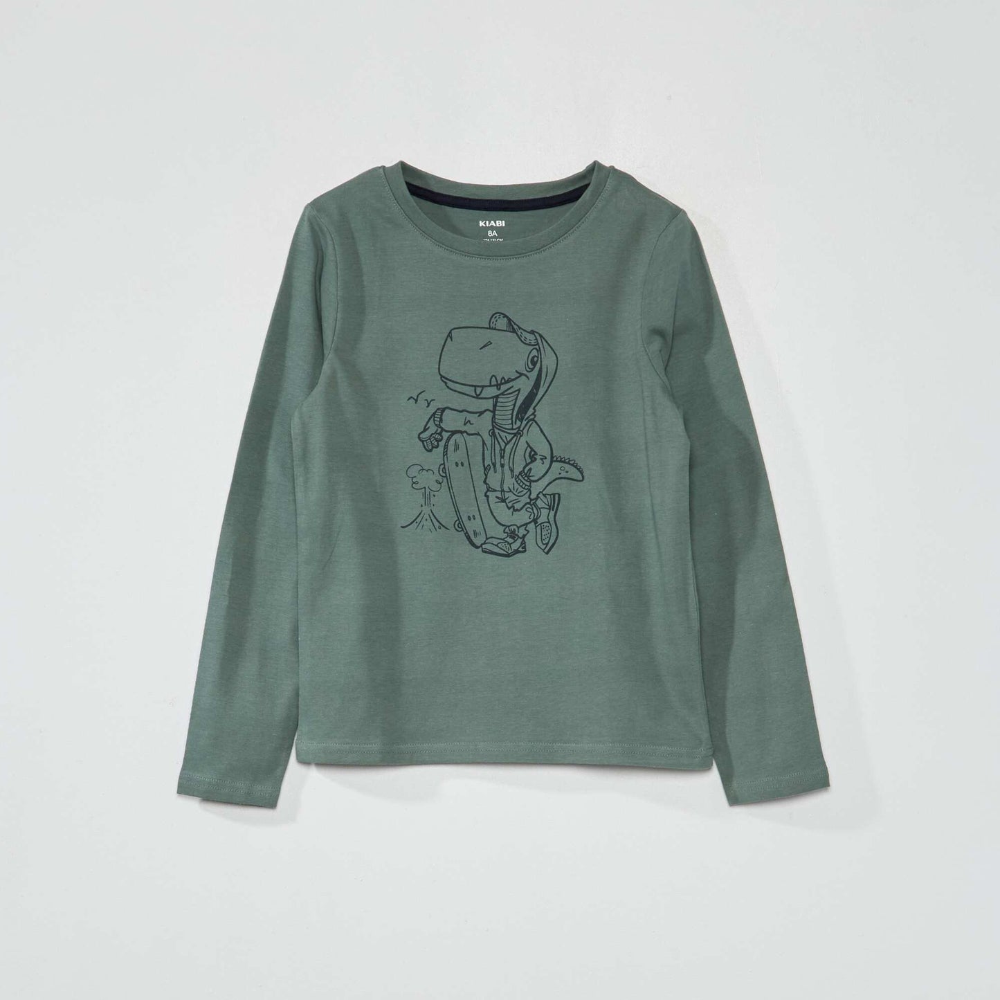 Tee-shirt manches longues avec imprim Kaki