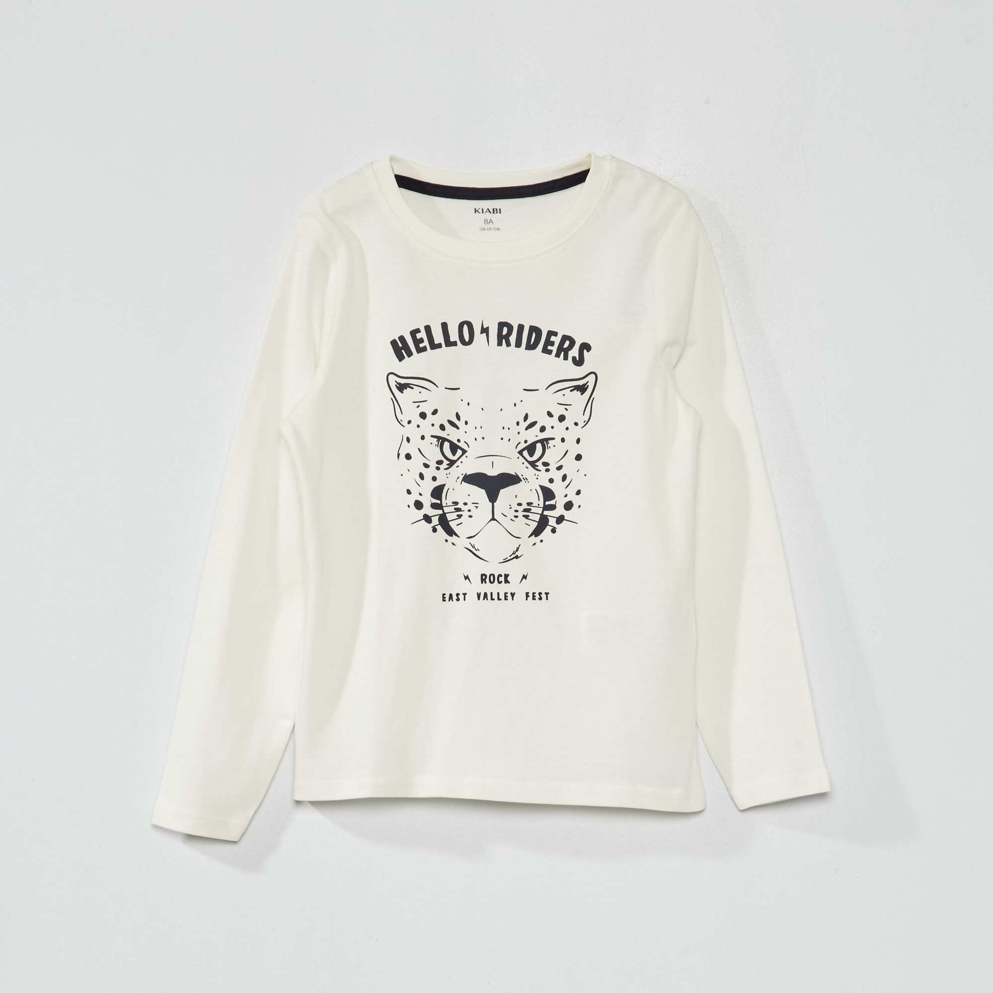 Tee-shirt manches longues avec imprim Beige