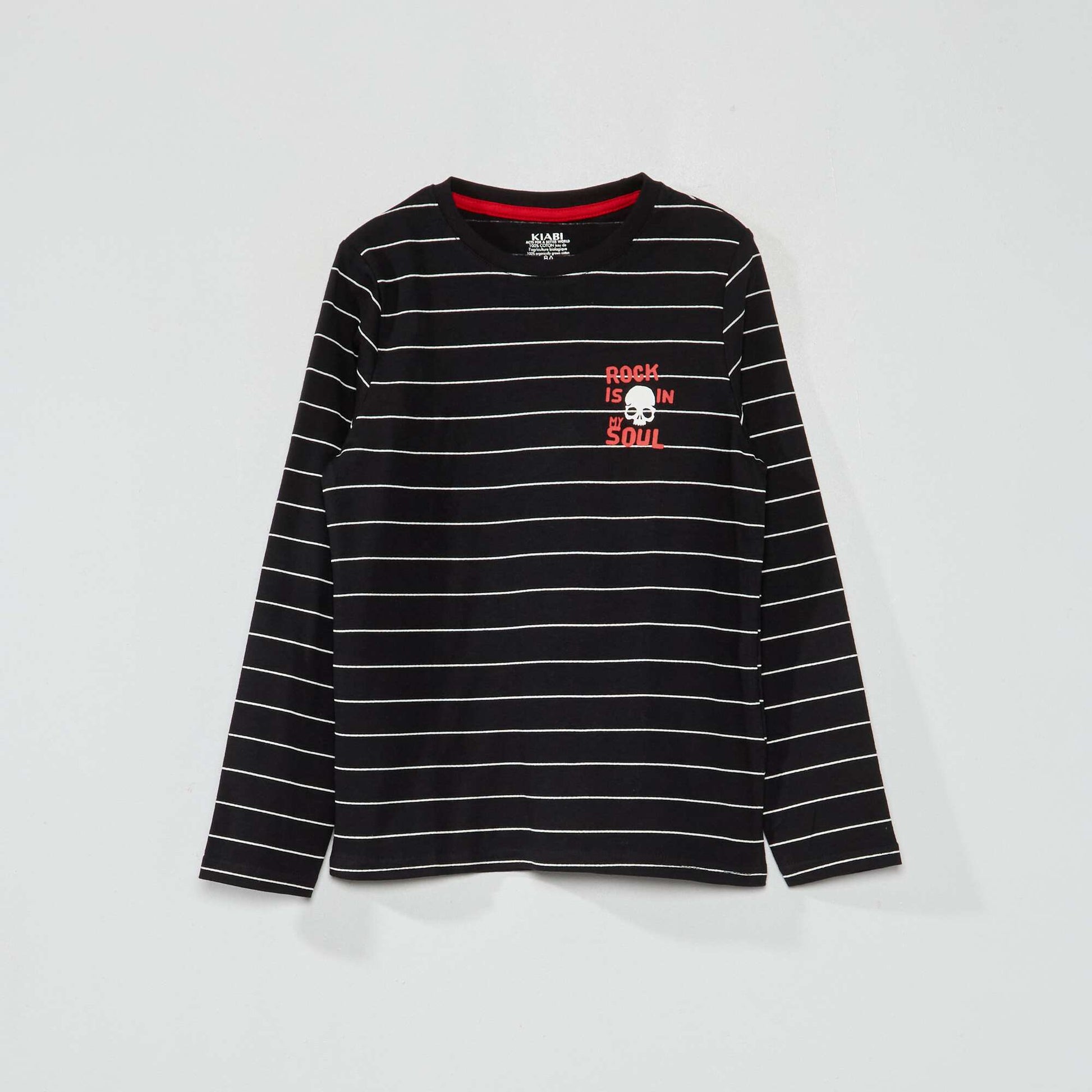 Tee-shirt en jersey manches longues Noir