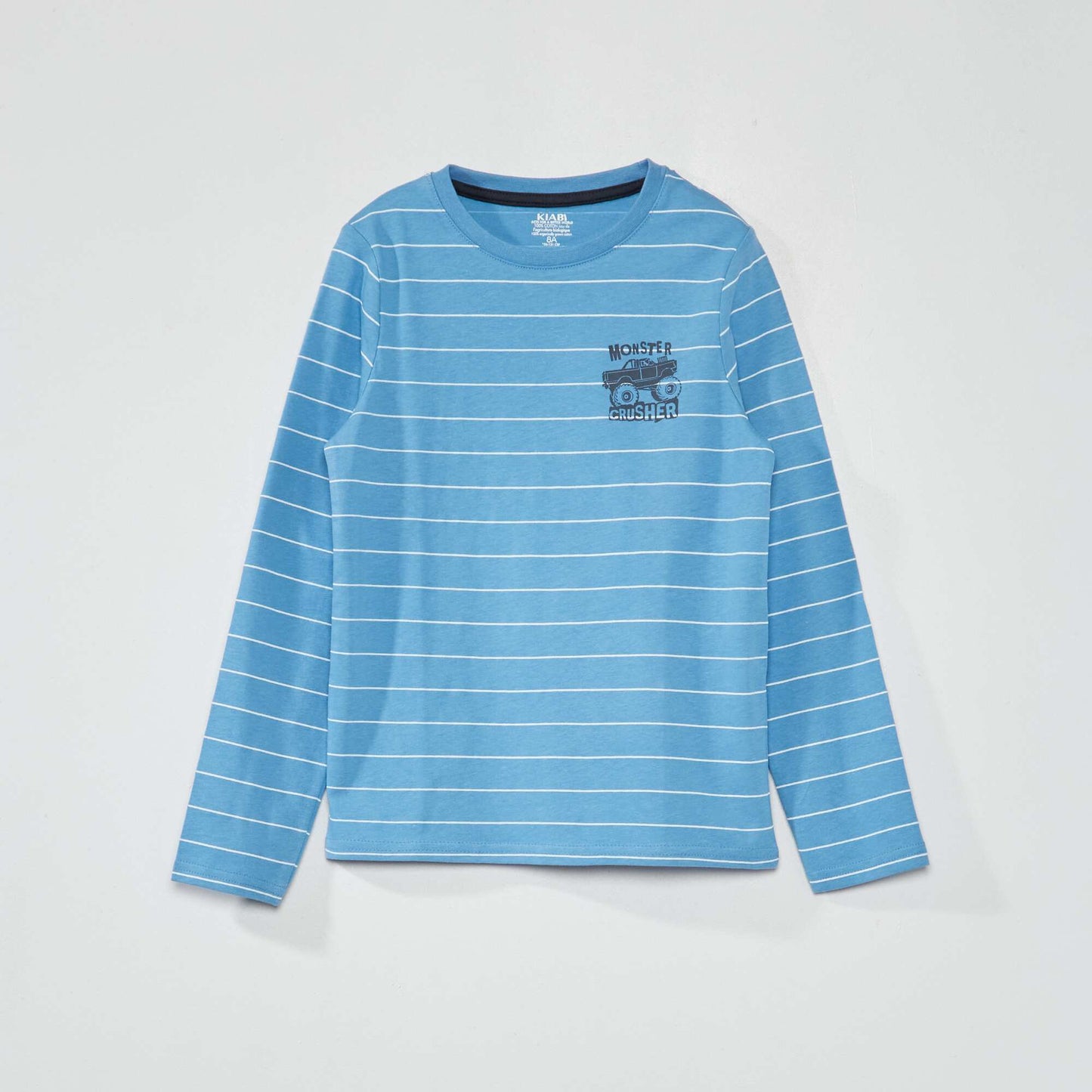 Tee-shirt en jersey manches longues Bleu ciel