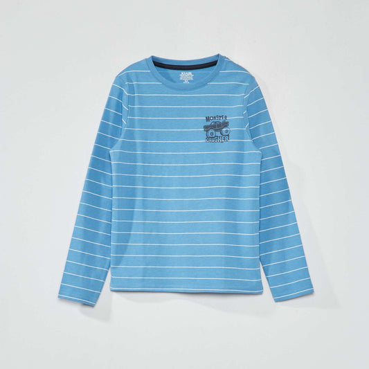 Tee-shirt en jersey manches longues Bleu ciel