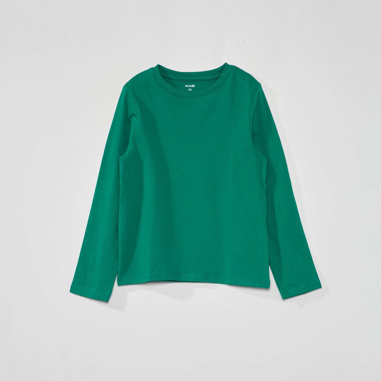 T-shirt manches longues uni Vert