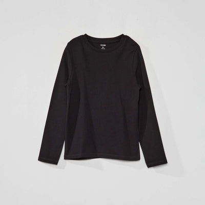T-shirt manches longues uni noir
