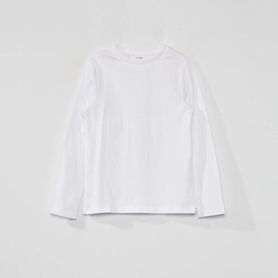 T-shirt manches longues uni blanc
