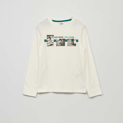 T-shirt imprim Blanc