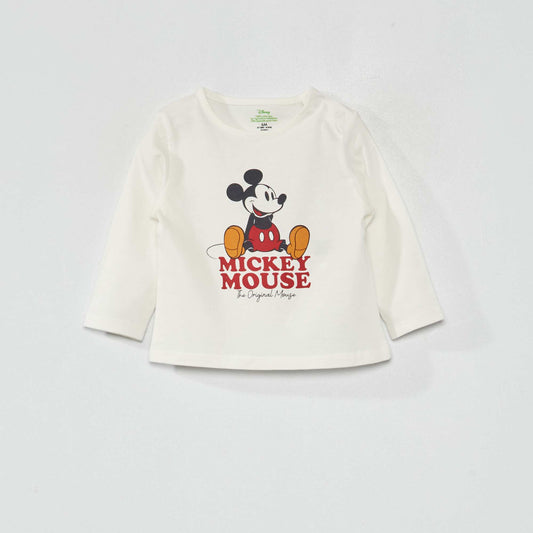 Tee-shirt 'Disney' manches longues Blanc 'Mickey'