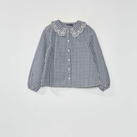 Blouse carreaux Bleu