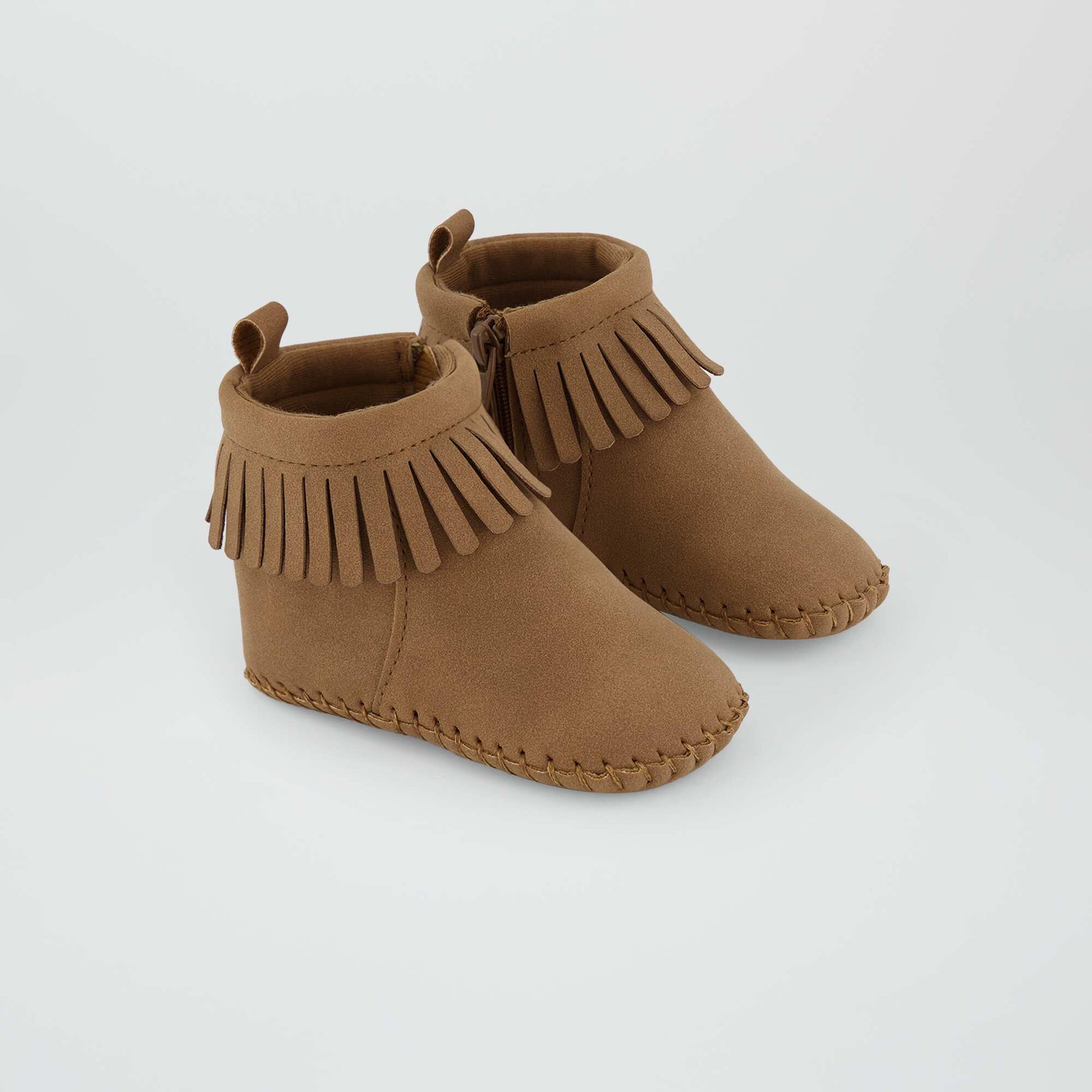 Bottines en suedine Marron