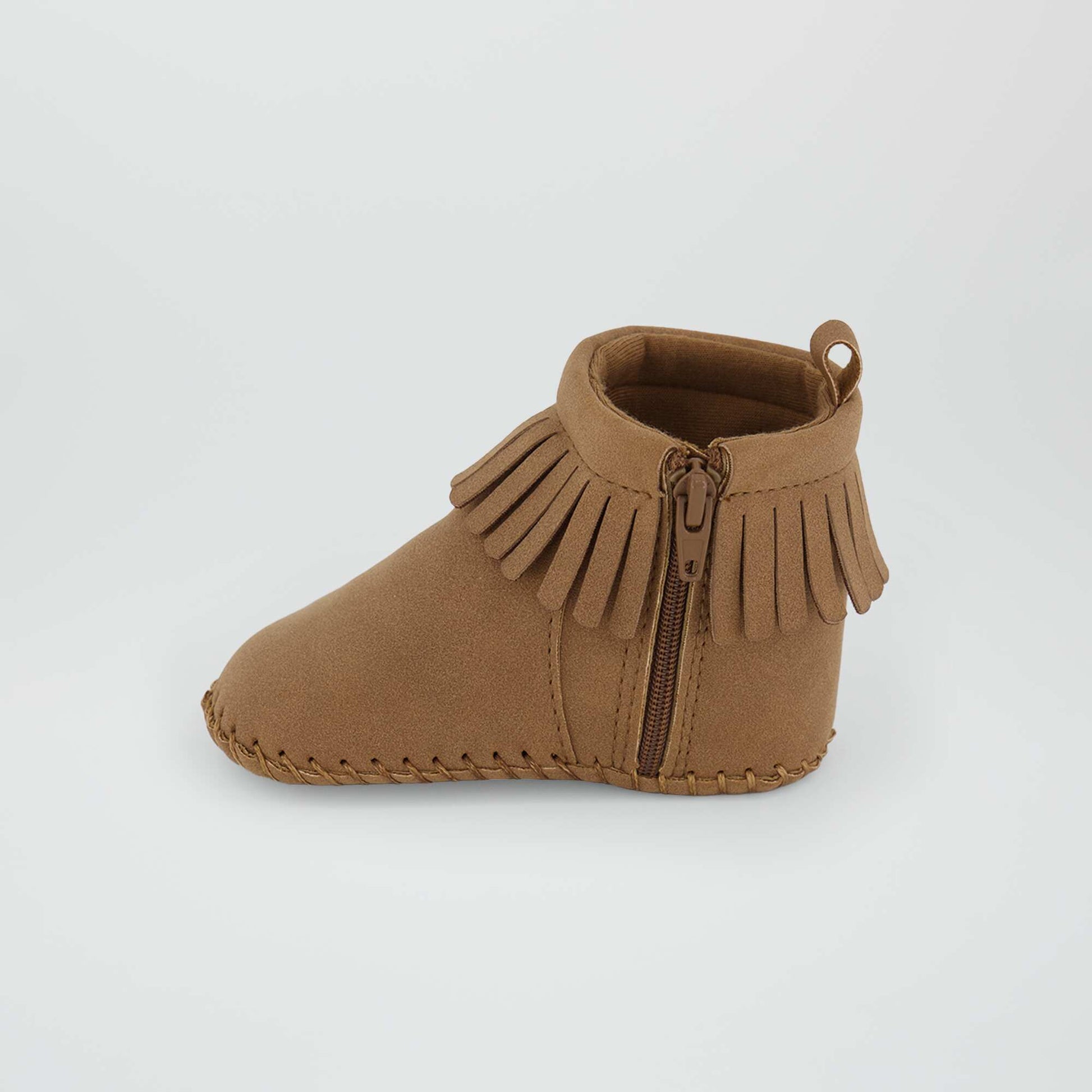 Bottines en suedine Marron
