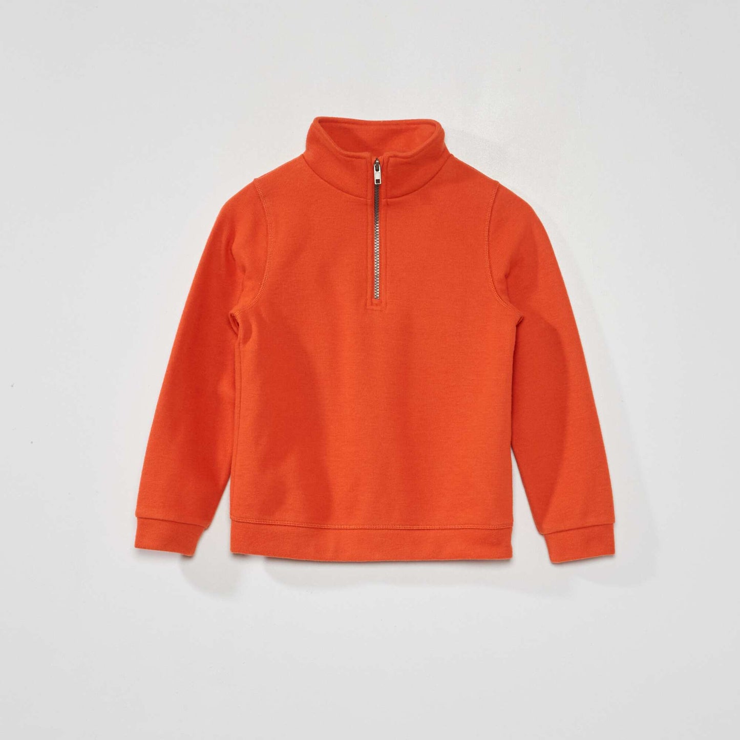 Sweat col camionneur orange