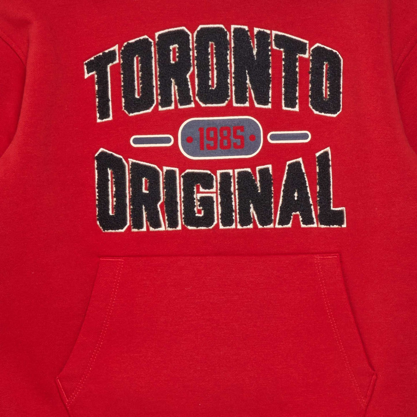 Sweat double manches capuche Rouge/gris
