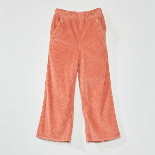 Pantalon en velours c tel rose