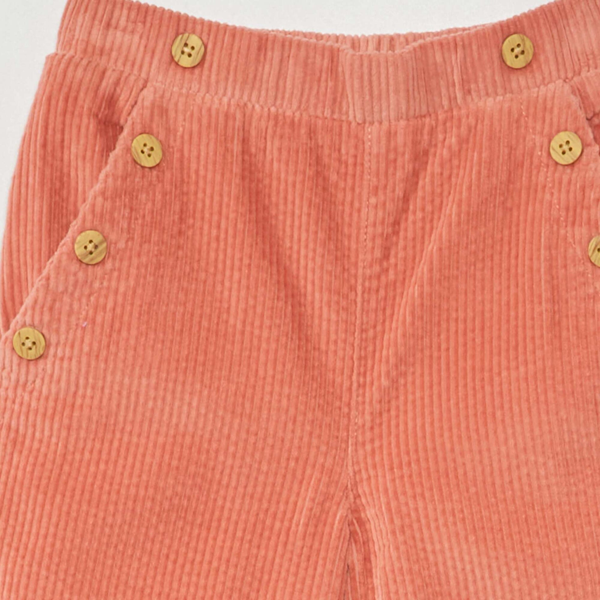 Pantalon large en velours côtelé avec poches plaquées pour Pantalon large en velours côtelé avec poches plaquées pour