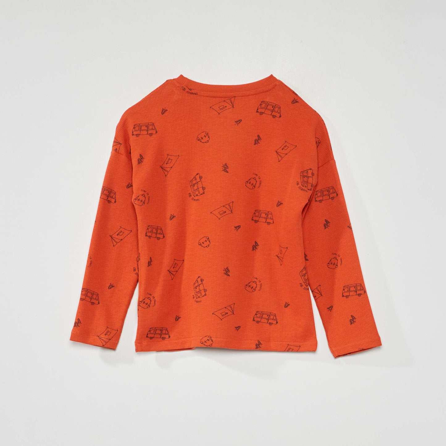 T-shirt nid d'abeille avec imprim Orange