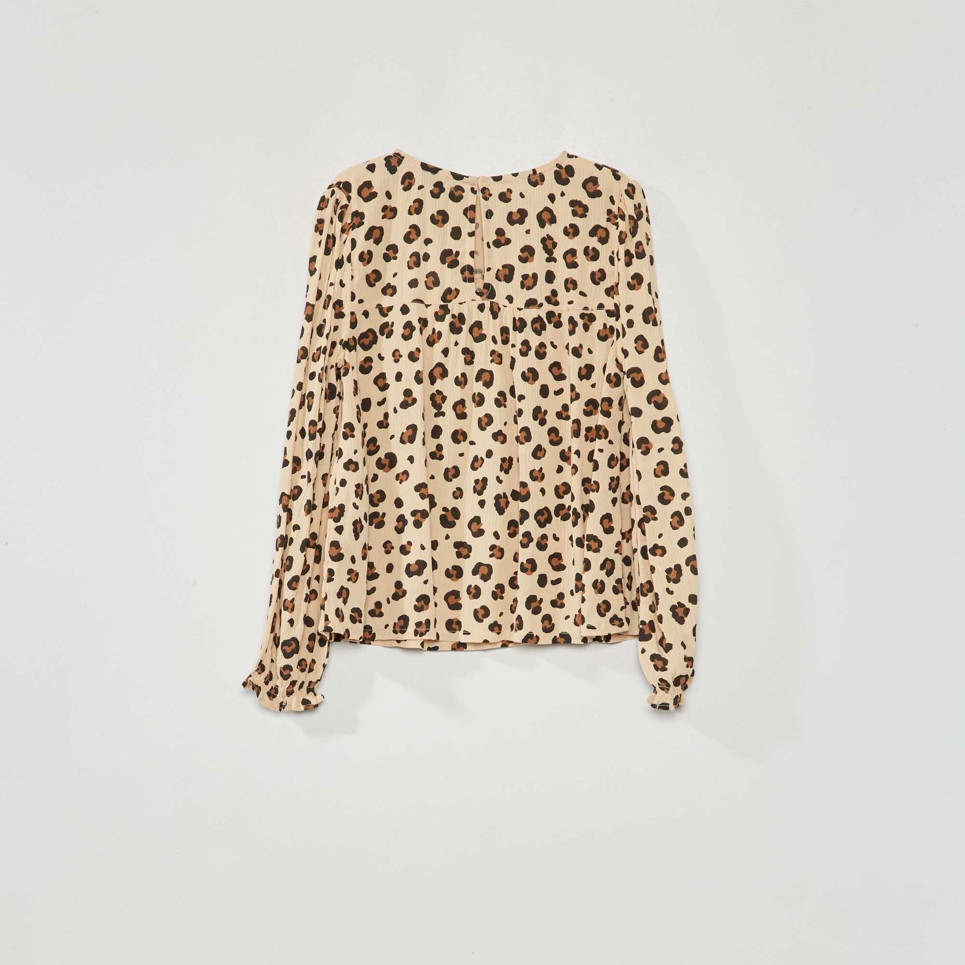 Blouse manches longues avec imprim Beige
