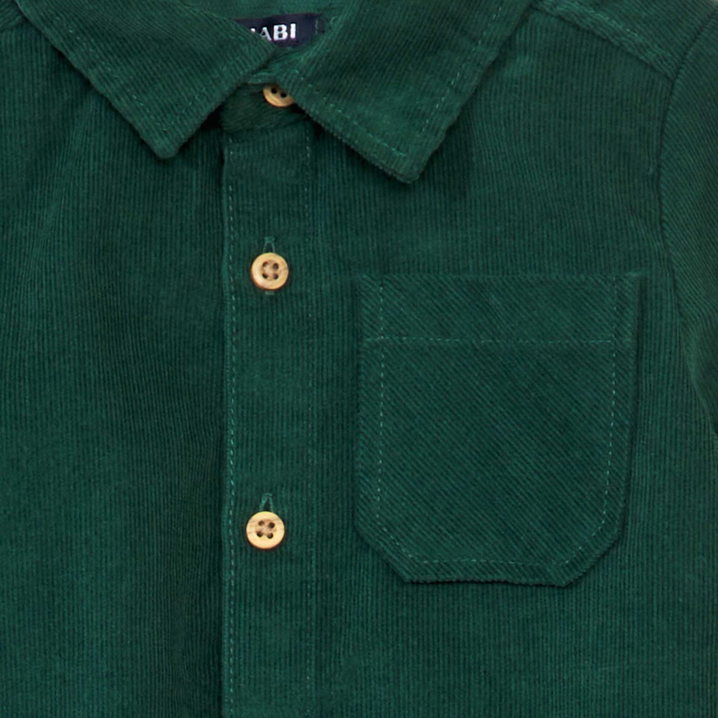 Chemise unie en velours Vert