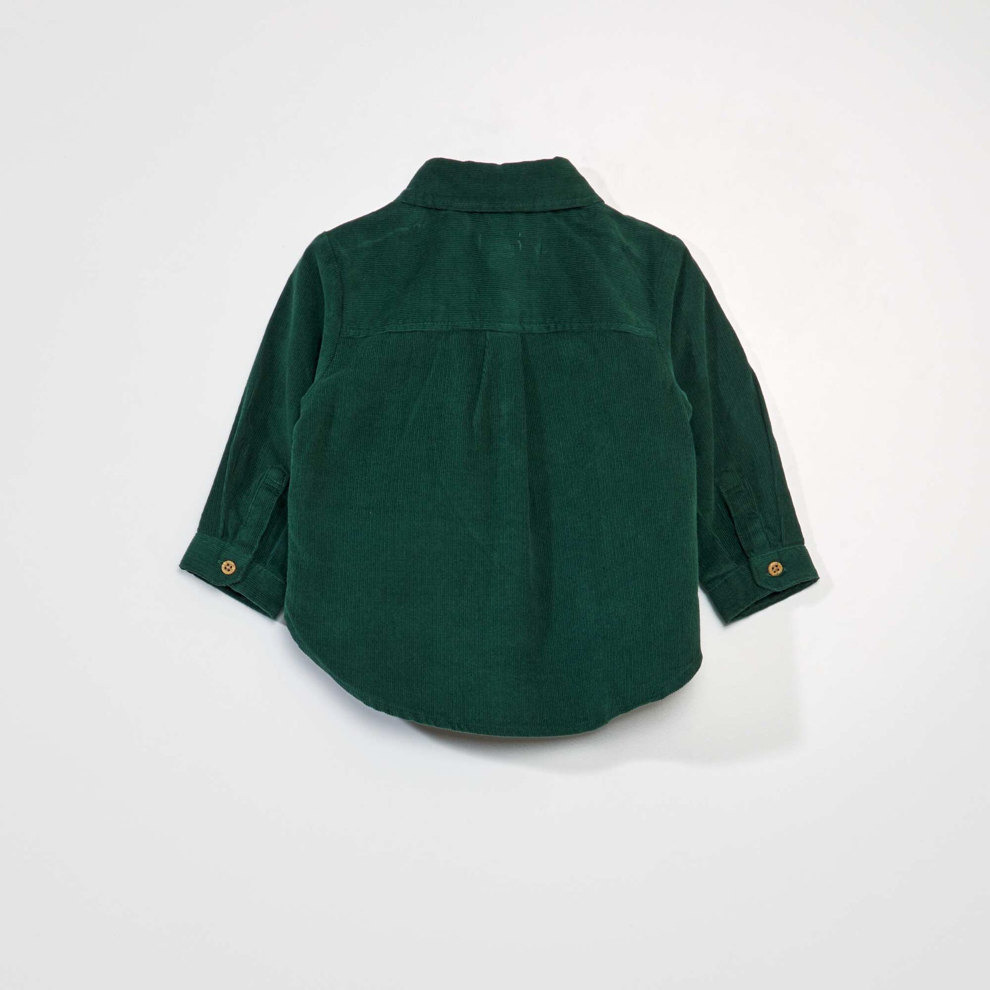 Chemise unie en velours Vert