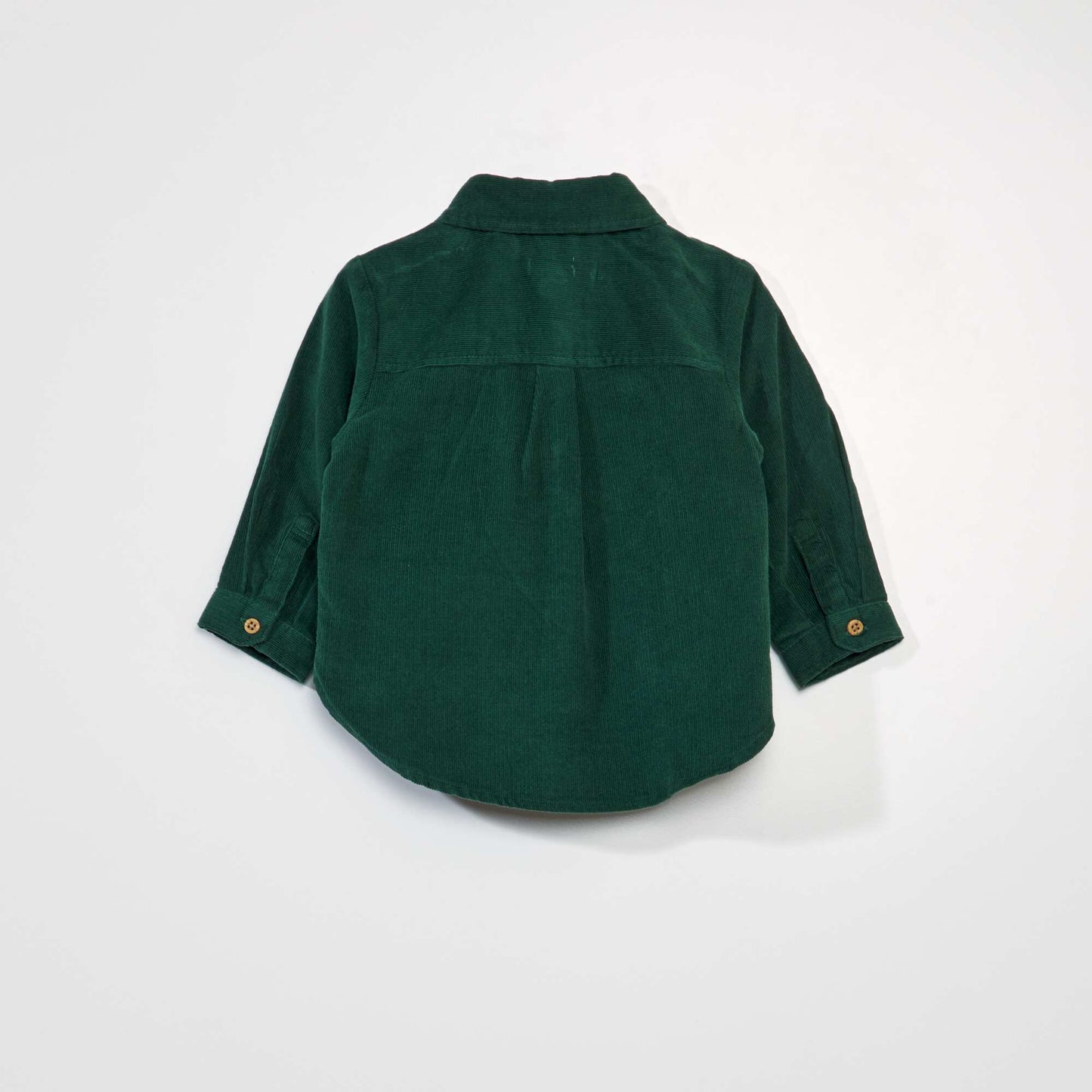 Chemise unie en velours Vert