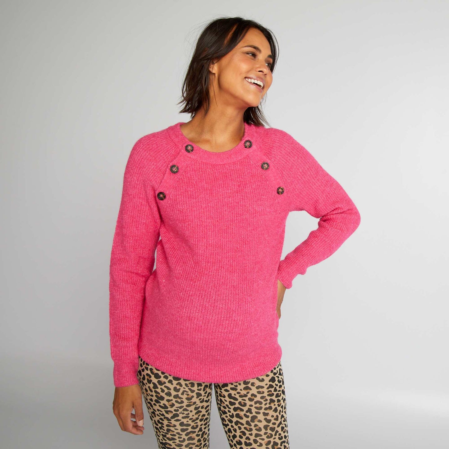 Pull grossesse et allaitement Rose