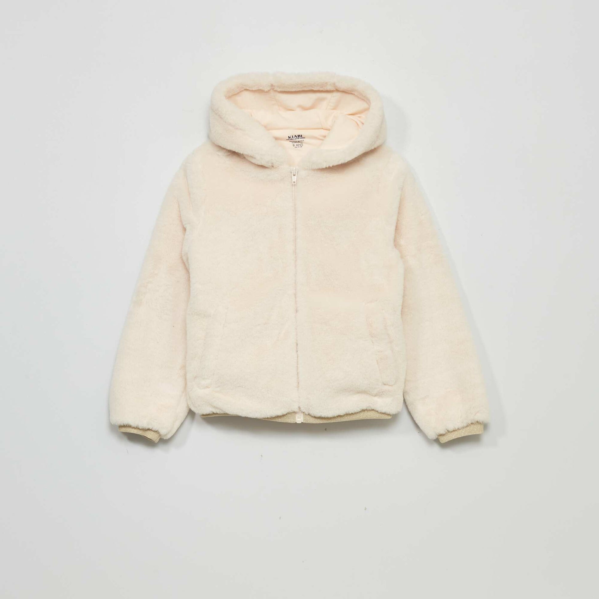 Manteau effet fourrure Beige