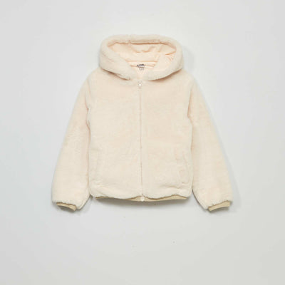Manteau effet fourrure Beige