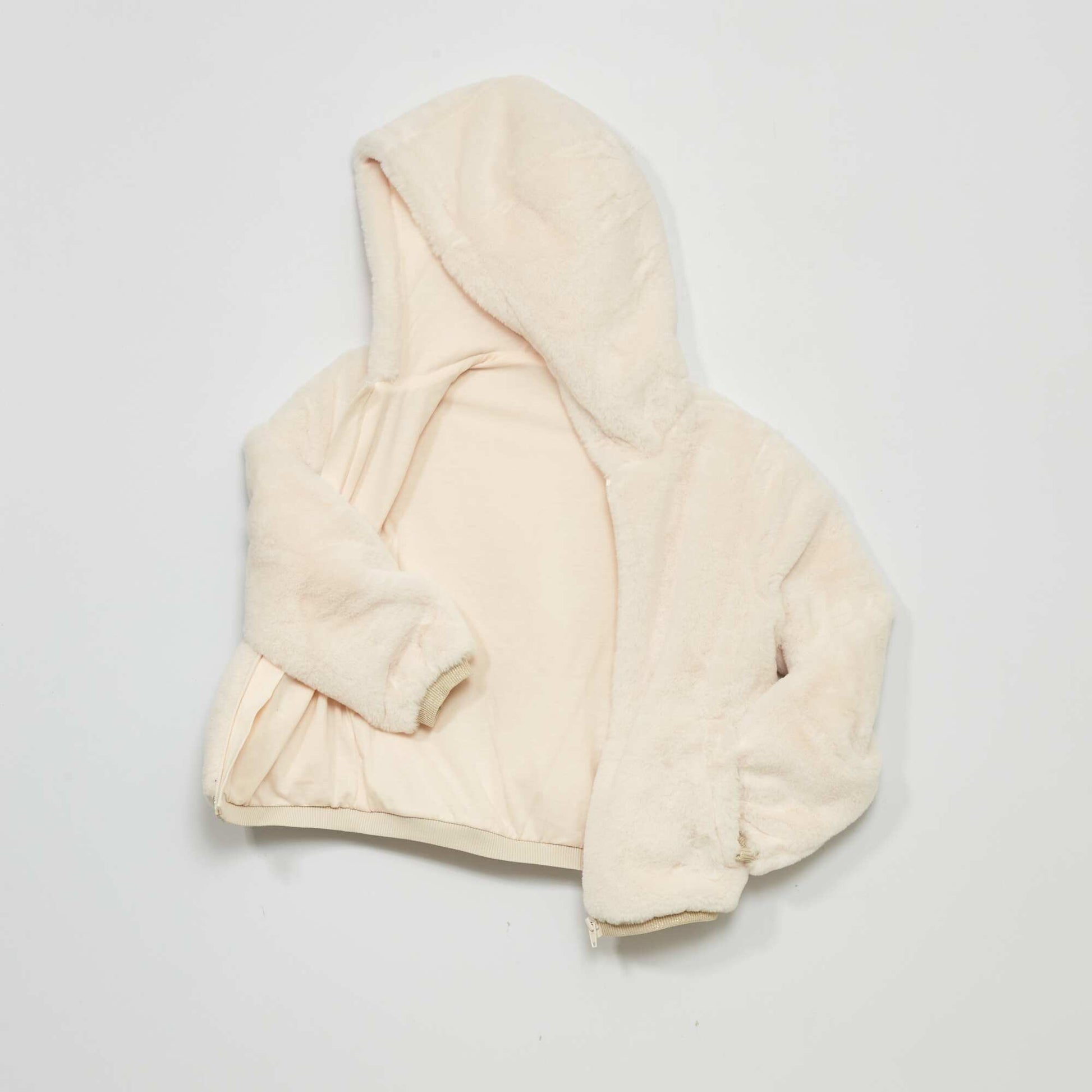 Manteau effet fourrure Beige