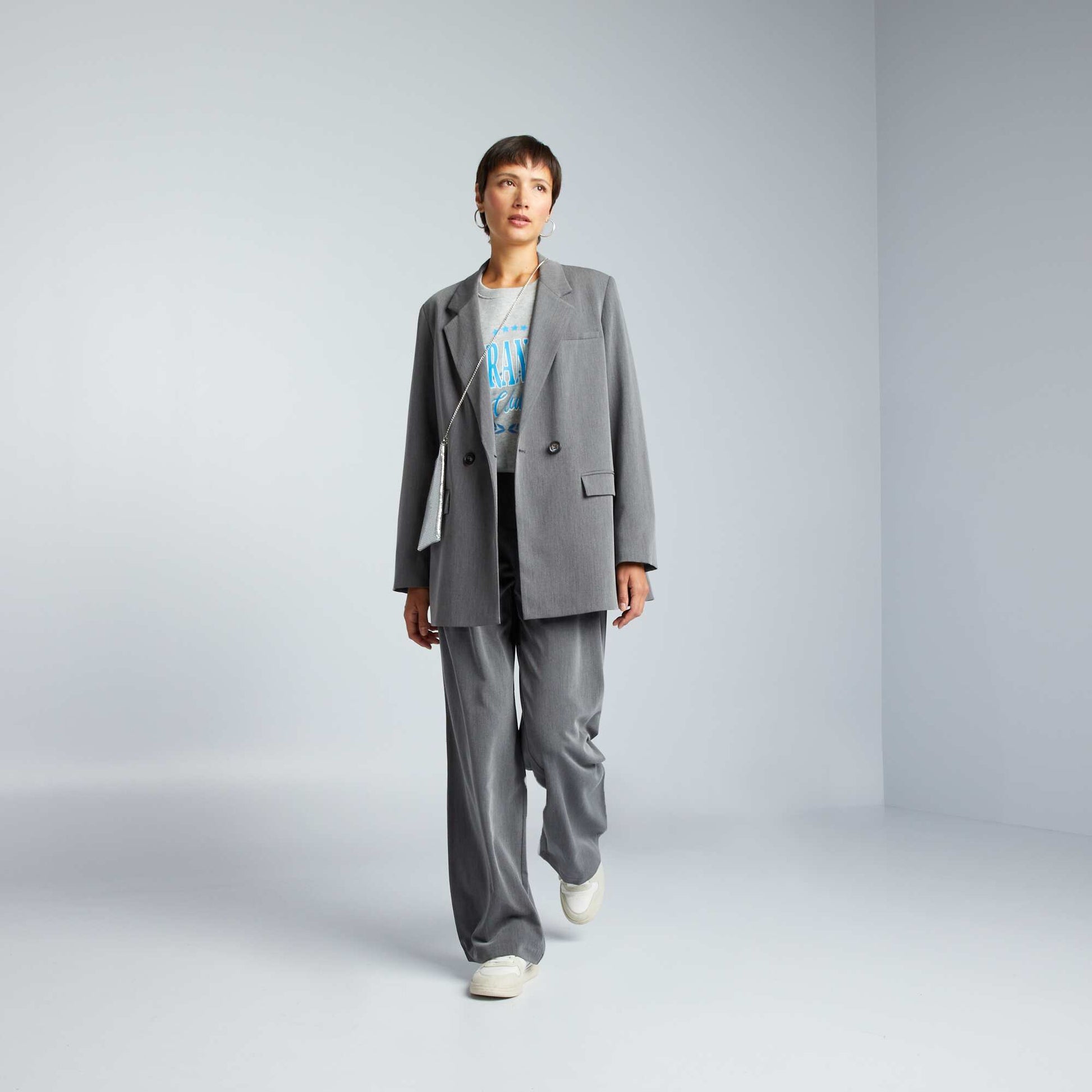 Veste blazer oversize Gris